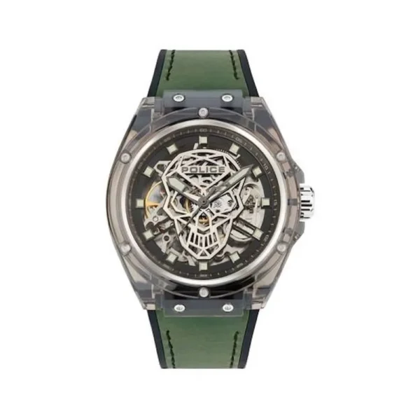 Police Men's Green Silicone Watch