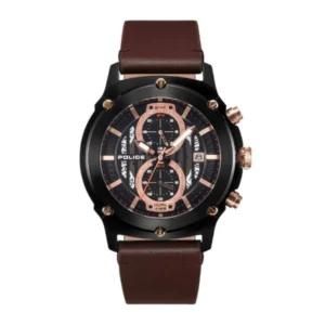 Police Men's Brown Leather Watch