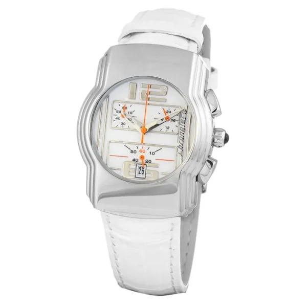 Chronotech Men's White Leather Watch
