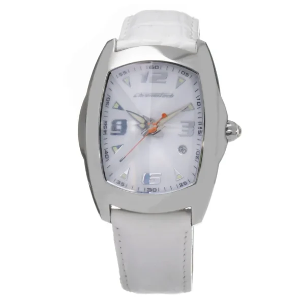 Chronotech Men's White Leather Watch