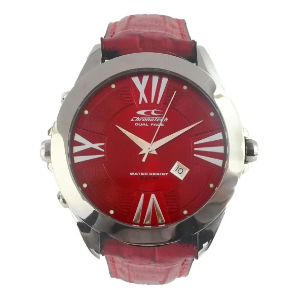 Chronotech Men's Black Leather Watch