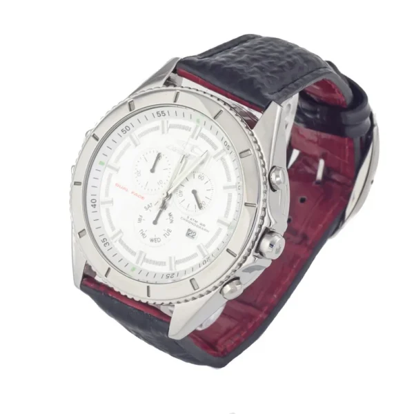 Chronotech Men's Black Leather Watch