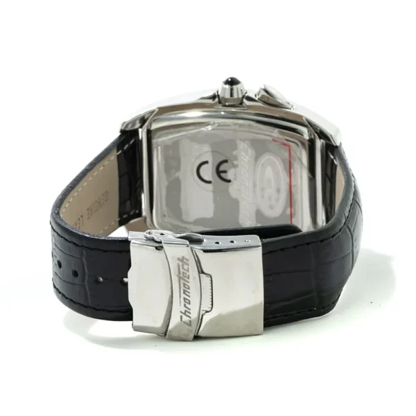 Chronotech Men's Black Leather Watch