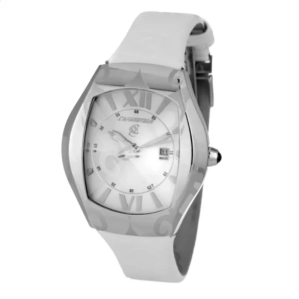 Chronotech Men's White Leather Watch