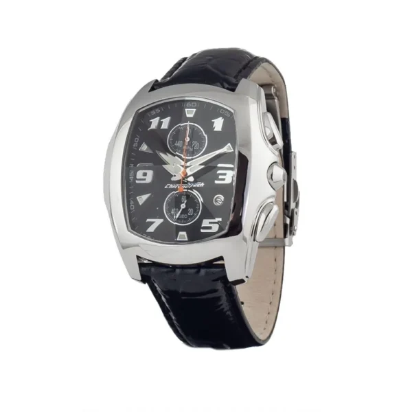 Chronotech Men's Black Leather Watch