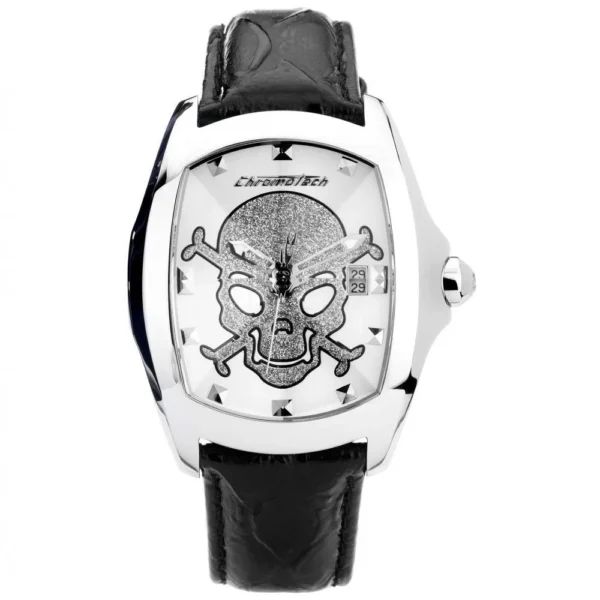 Chronotech Men's Black Leather Watch