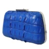 Luxury Balenciaga women’s crocodile leather clutch with clasp closure