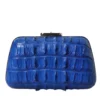 Balenciaga Italian women’s electric blue crocodile leather clutch bag