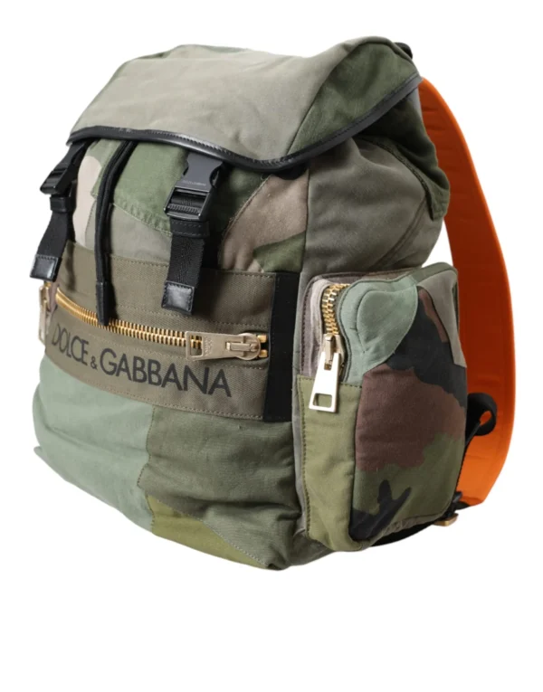 Dolce & Gabbana men’s Italian military green rucksack with multiple compartments