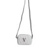 Versace designer women’s white quilted crossbody bag with logo hardware