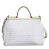 Dolce & Gabbana white raffia leather Sicily crossbody bag Dolce & Gabbana women’s Sicily crossbody bag with padded top handle