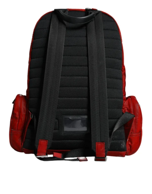 Dolce & Gabbana men’s red patent leather backpack with leopard print lining
