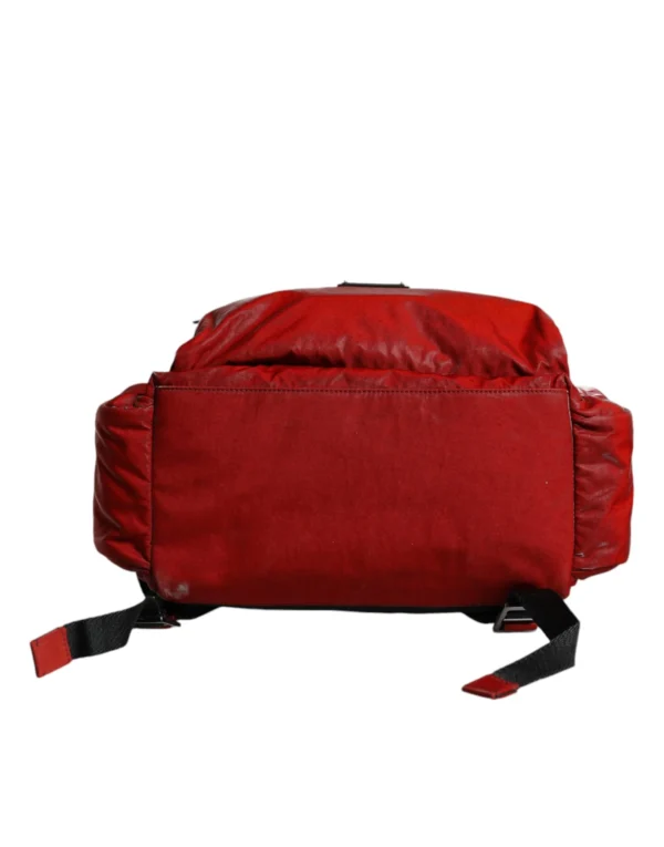 Dolce & Gabbana luxury men’s red leather backpack with dual shoulder straps