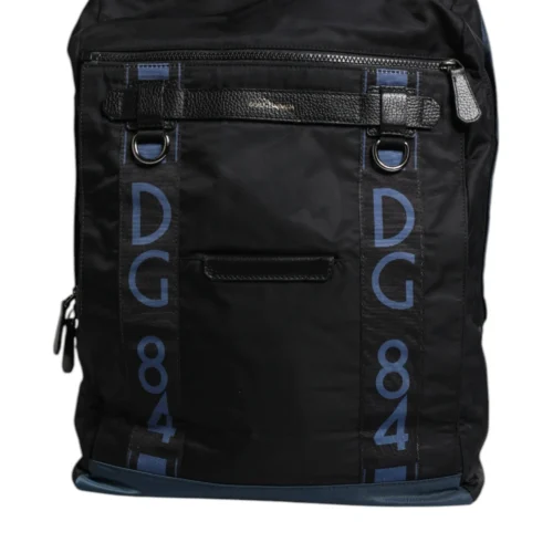 Dolce & Gabbana men’s black nylon DG logo backpack with multiple compartments
