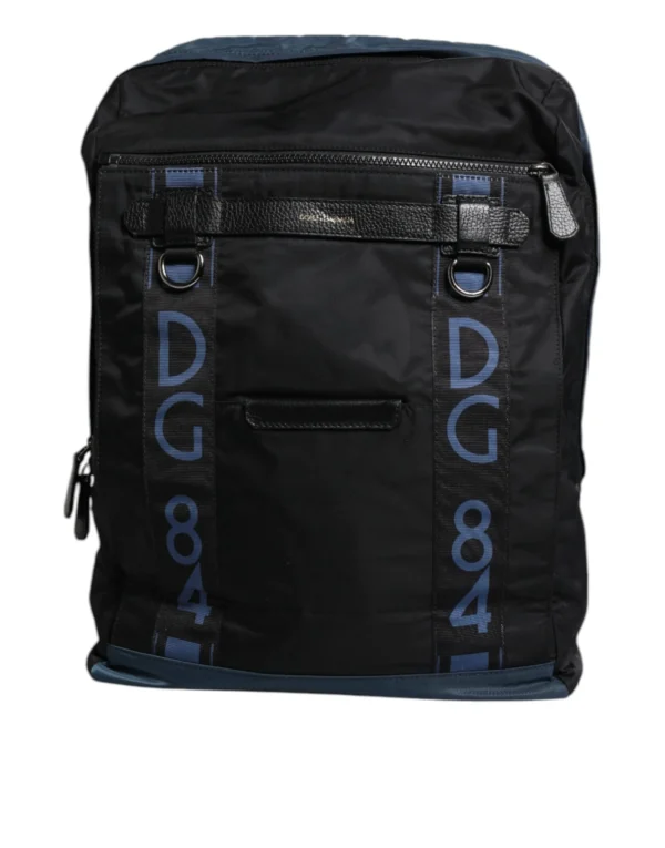 Dolce & Gabbana men’s black nylon DG logo backpack with multiple compartments