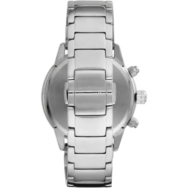 Armani men’s analog quartz watch in silver with beige dial