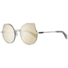 Yohji Yamamoto men’s gunmetal round sunglasses with mirrored gold lenses