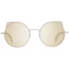 Designer Yohji Yamamoto men’s grey sunglasses full-rim gold mirrored lenses