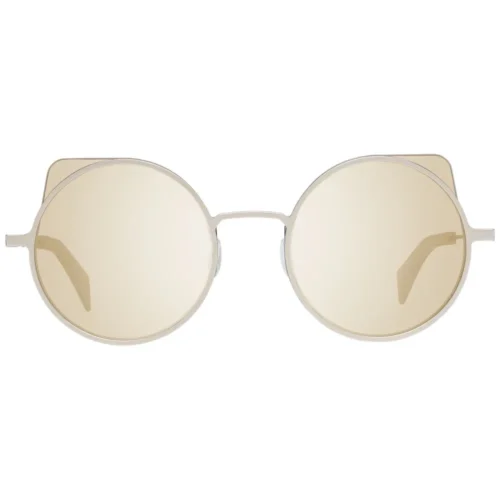 Designer Yohji Yamamoto men’s grey sunglasses full-rim gold mirrored lenses
