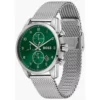 Luxury Hugo Boss men’s silver bracelet watch with quartz movement